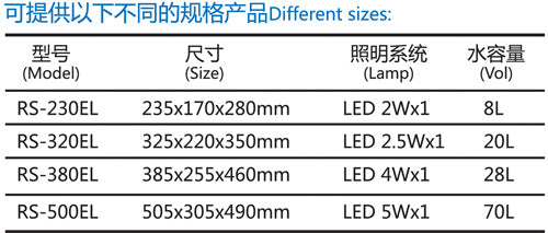 RS-230EL Aquarium Tank