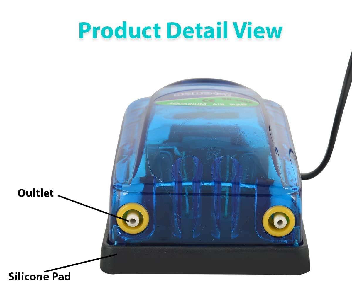 Double Outlet Aquarium Oxygen Air Pump - FreshWaterAquatica.com