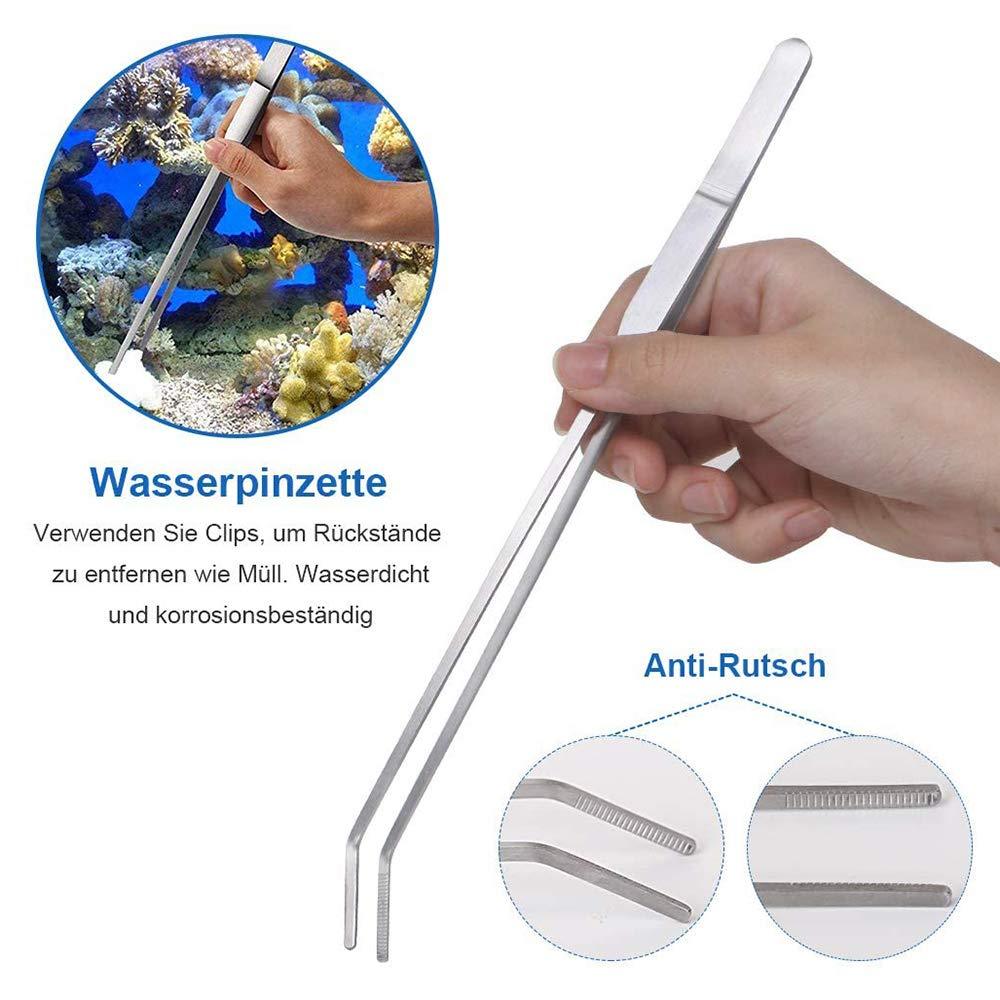 Newlly Aquarium Aquascaping Tools for Fish Tank Aquarium Live Plant (38cm, Curved Tweezers) - FreshWaterAquatica.com