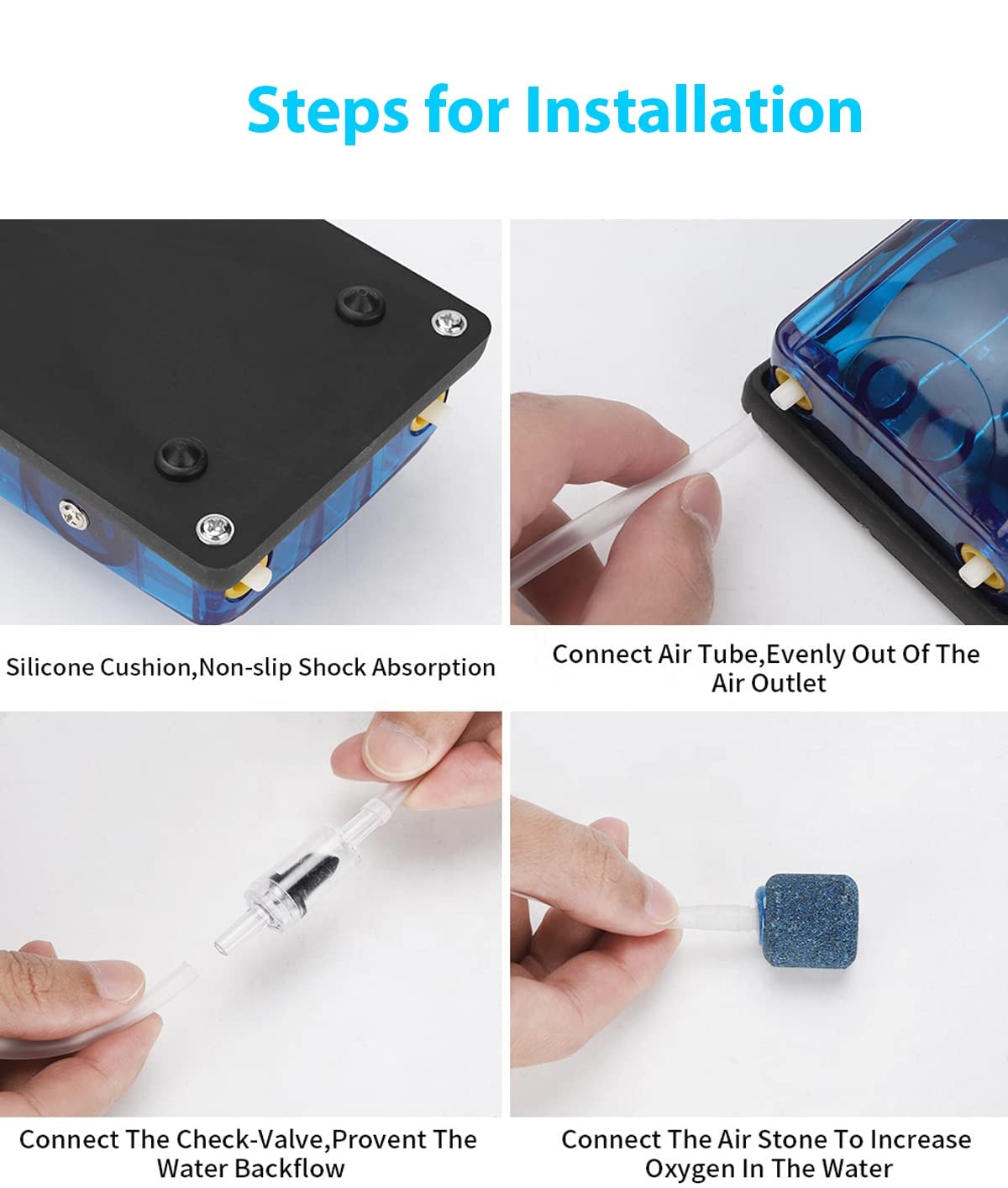 Double Outlet Aquarium Oxygen Air Pump - FreshWaterAquatica.com