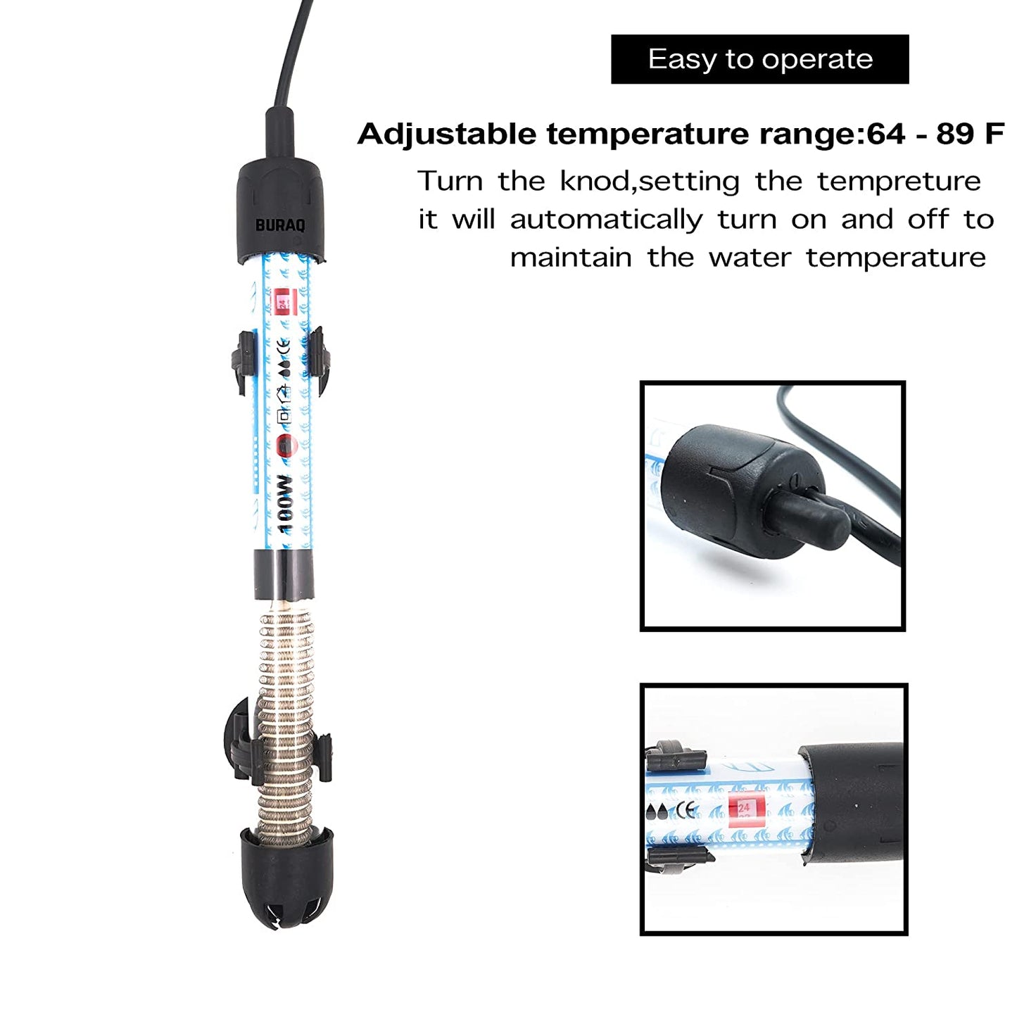 Aquarium Filter air Pump Accessories Beginners Complete kit Internal Filter with 100 watt Fully Automatic Heater Fish Food net 6 in 1 Complete All Set for Fish Tank (6 in 1) - FreshWaterAquatica.com