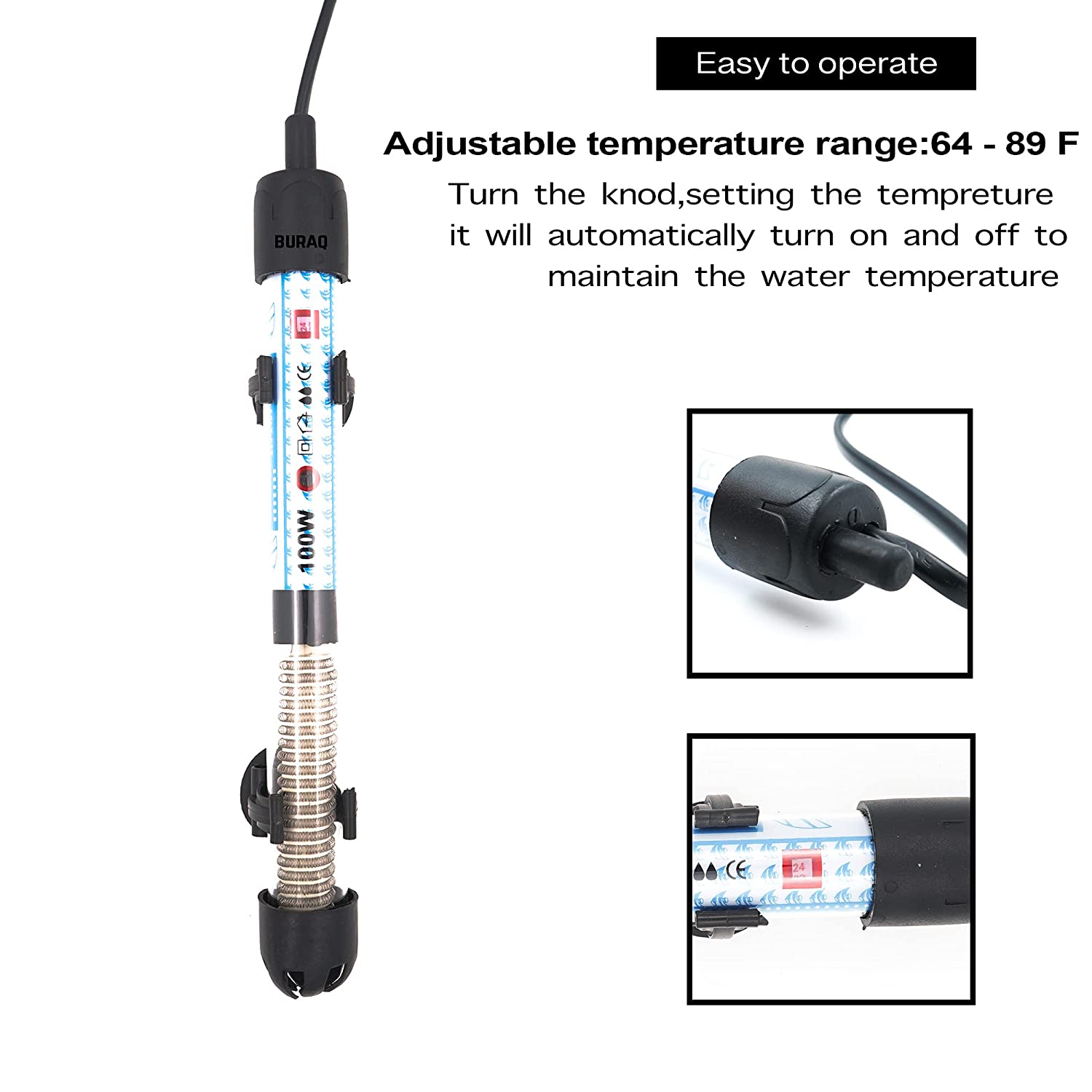 Aquarium Filter air Pump Accessories Beginners Complete kit Internal Filter with 100 watt Fully Automatic Heater Fish Food net 6 in 1 Complete All Set for Fish Tank (6 in 1) - FreshWaterAquatica.com
