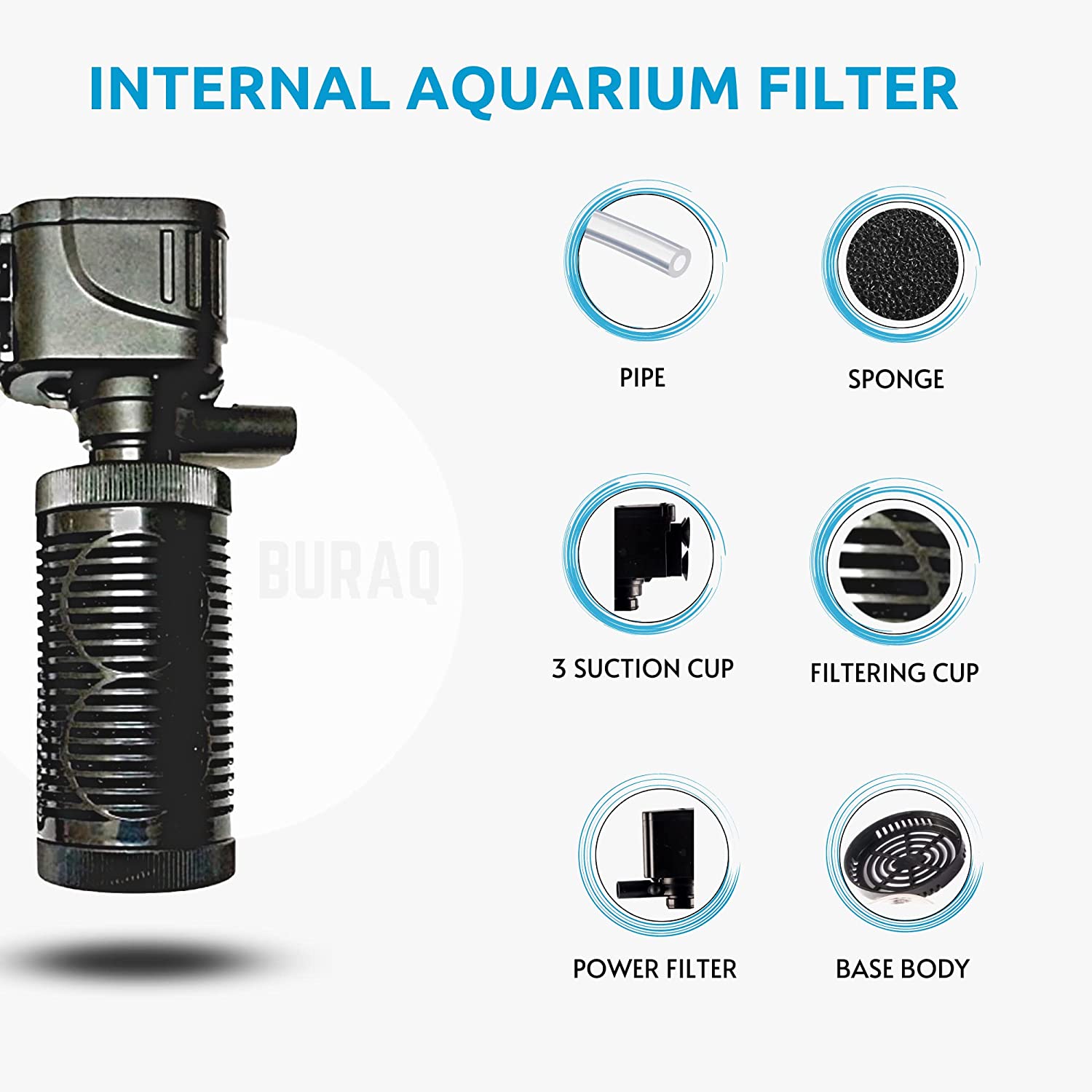 Aquarium Essentials BL-1200F 15w Internal Filter for Aquarium, with Multiple Function, High Power Output, Low Power Consumption - FreshWaterAquatica.com