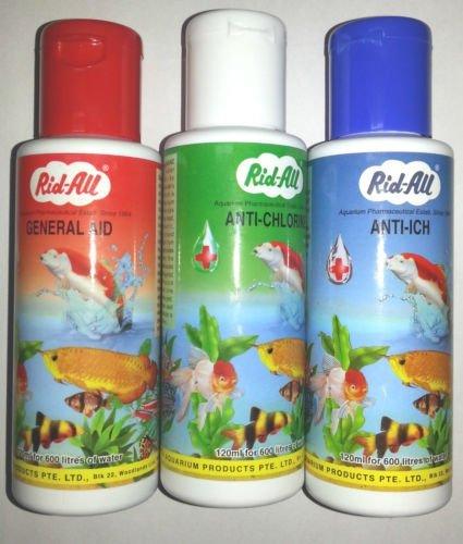 Rid All 3 In 1 Fish Medicine Pack 120Ml Each (Anti Chlorine, Anti Ich, General Aid) - FreshWaterAquatica.com